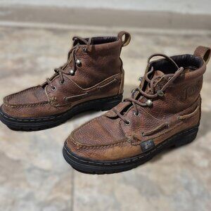 Justin L0991 Brown Leather Chukka Laced Work Boots - Women's Size 6.5